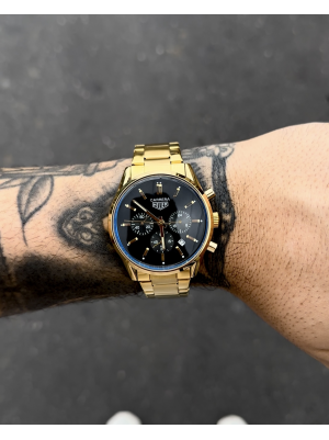TAG HEUER CARRERA DOURADO FUNDO PRETO